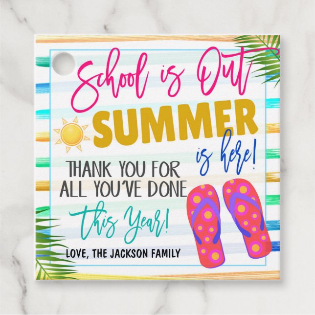 Schools Out Gift Tag (Front)
