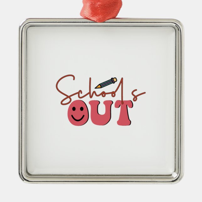 Schools Out Metal Tree Decoration (Front)