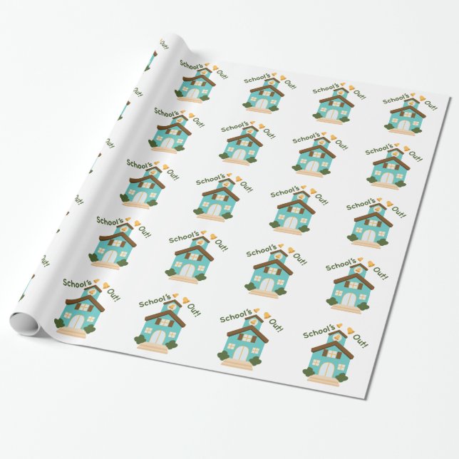 Schools Out Wrapping Paper (Unrolled)
