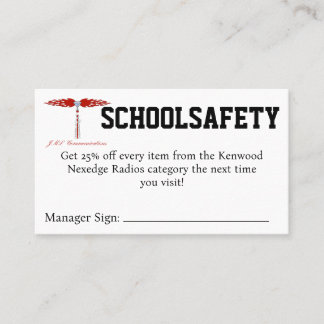 SCHOOLSAFETY Coupon Business Card