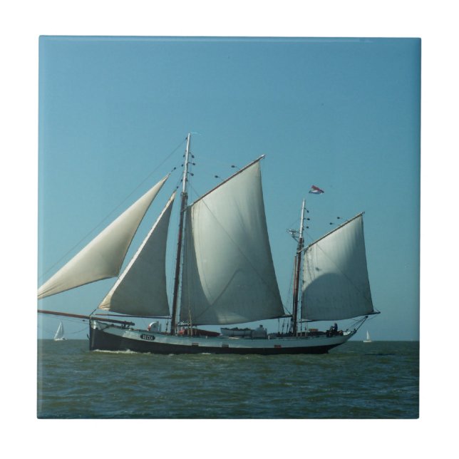 Schooner at Sea Tile (Front)