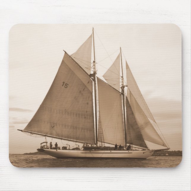 Schooner in Sepia Mouse Mat (Front)