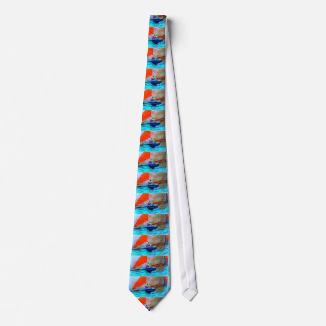 schooner sailing  red and blue tie (Front)