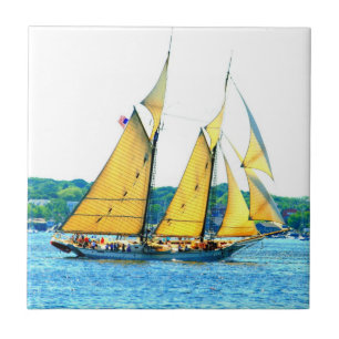 schooner sailing tile