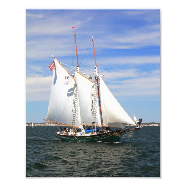 Schooner Setting Sail Photo Print (Front)