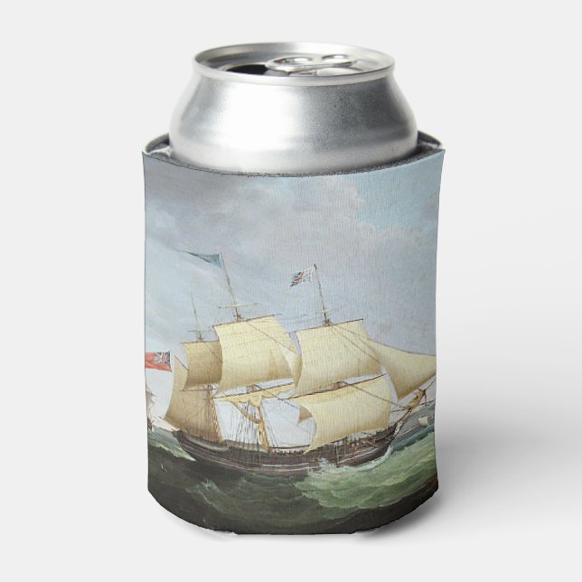 Schooner Ship Harriet 1900 Can Cooler (Can Front)
