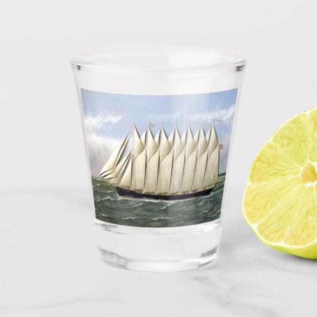 Schooner Thomas W Lawson 1900s Shot Glass (Front)