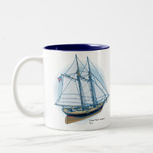 Schooner Yacht «America», 1851 Two-Tone Coffee Mug