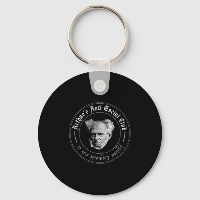 Schopenhauer Philosophy Aphorisms Arthurs Anti Soc Key Ring (Front)
