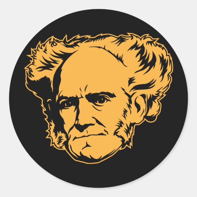 Schopenhauer Portrait Sticker (Front)