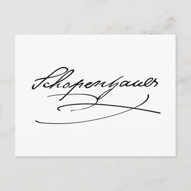 Schopenhauer Signature Postcard (Front)