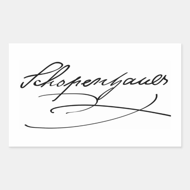 Schopenhauer Signature Rectangular Sticker (Front)