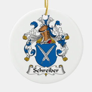 Schreiber Family Crest Ceramic Tree Decoration