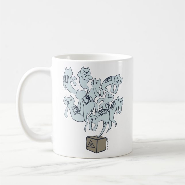 Schrödinger Cat 9 Lives Coffee Mug (Left)