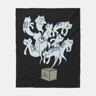 Schrödinger Cat 9 Lives Fleece Blanket