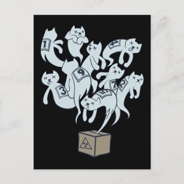 Schrödinger Cat 9 Lives Postcard (Front)