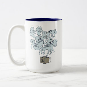 Schrödinger Cat 9 Lives Two-Tone Coffee Mug
