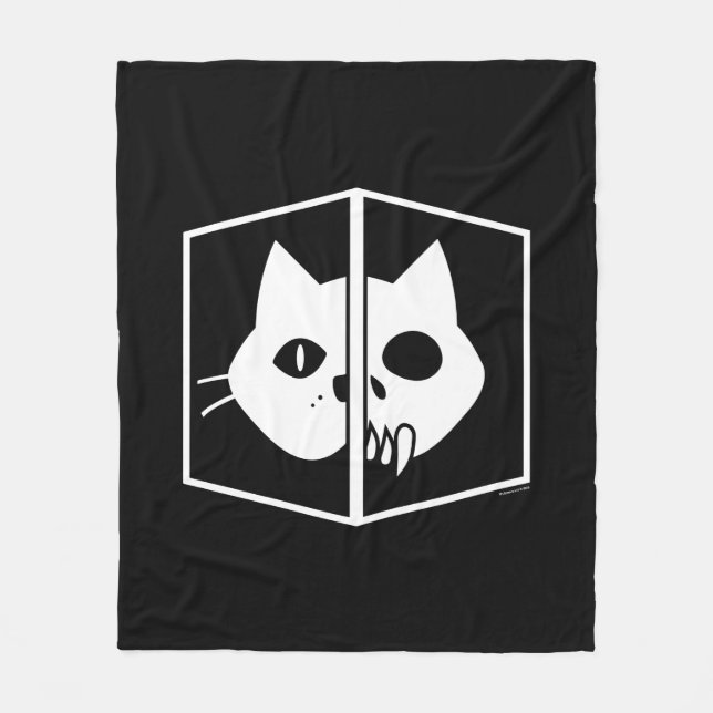 Schrödinger Cat Graphic Fleece Blanket (Front)