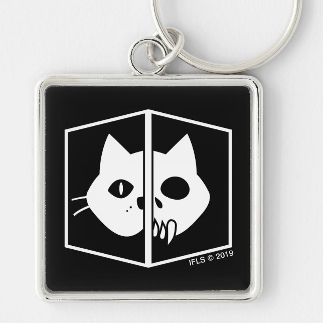 Schrödinger Cat Graphic Key Ring (Front)