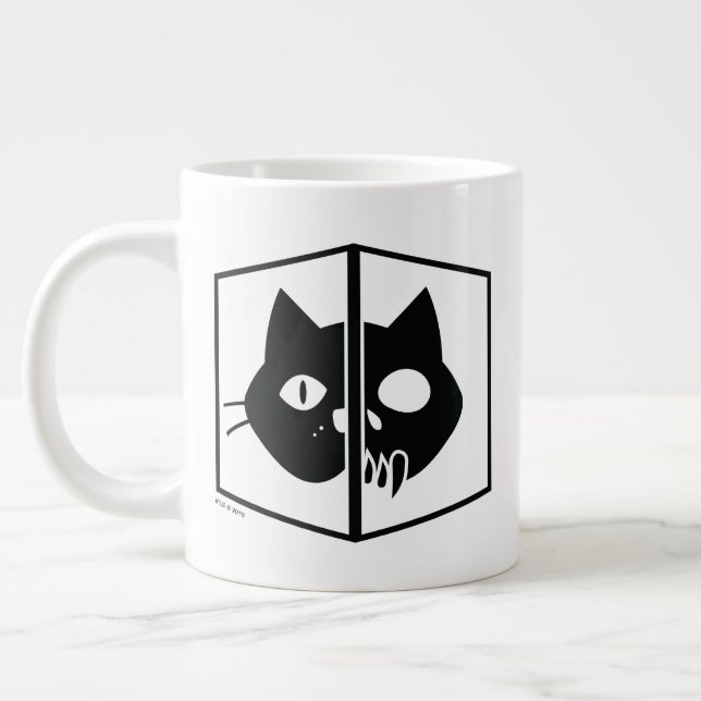 Schrödinger Cat Graphic Large Coffee Mug (Left)