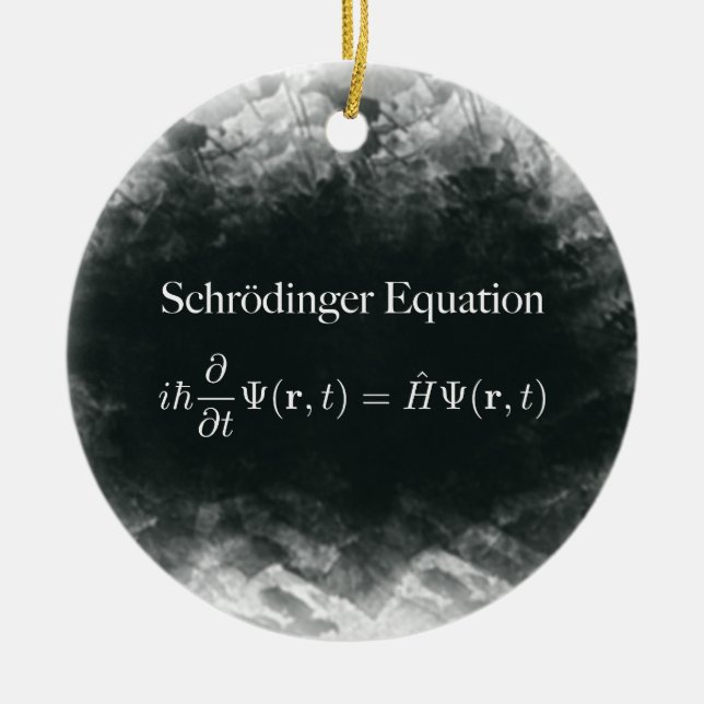 Schrödinger Equation Math & Quantum Physics Ceramic Tree Decoration (Front)