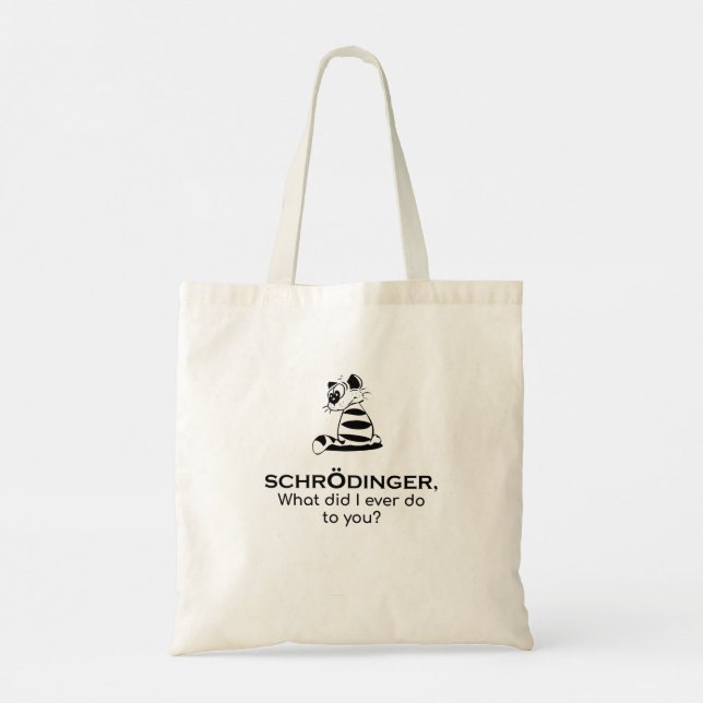 Schrodinger’s Cat Cute Science Philosophy Tote Bag (Back)