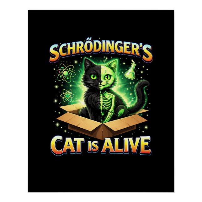 Schrödinger’s Curious Cat Poster (Front)