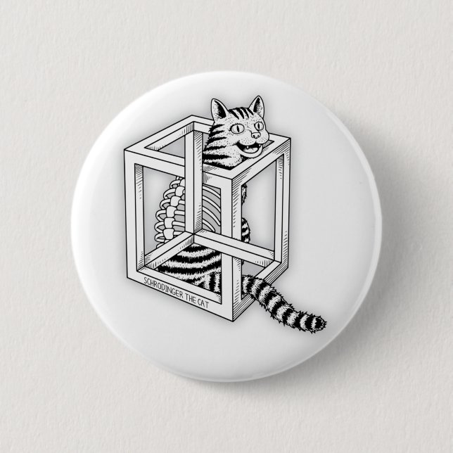 Schrodinger the Cat 6 Cm Round Badge (Front)