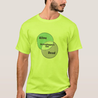 Schrodinger's Cat Alive Dead venn diagram T-Shirt