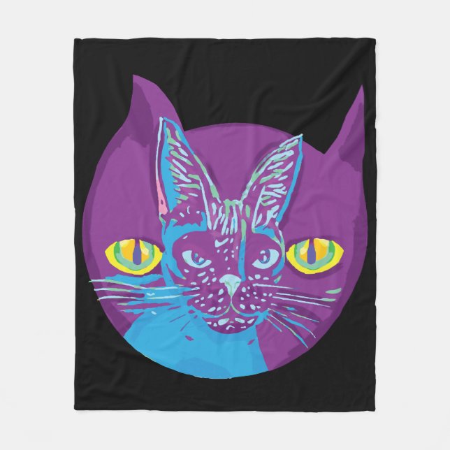 Schrodinger's cat, artistic fleece blanket (Front)