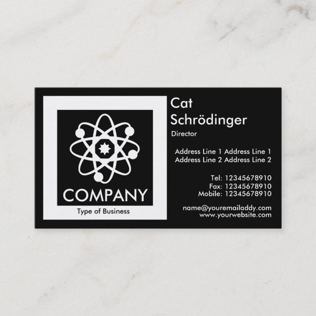 Schrödinger's Cat - Black Business Card (Front)