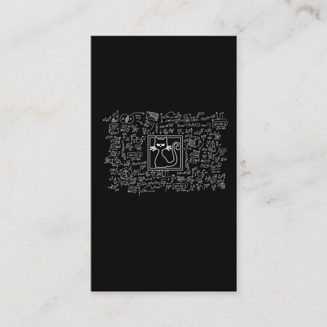 Schrodingers Cat Box Funny Science Nerd Physics Business Card (Front)