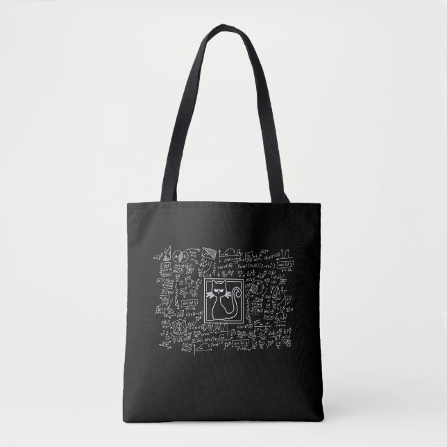 Schrodingers Cat Box Funny Science Nerd Physics Tote Bag (Front)