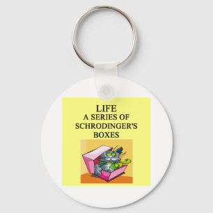 schrodinger's cat box joke key ring
