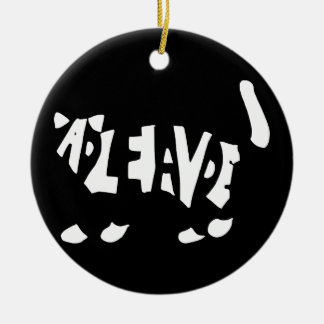 Schrödinger's cat ceramic tree decoration