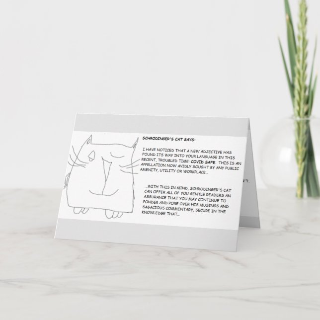 Schrodinger's Cat: Covid Safe Card (Front)