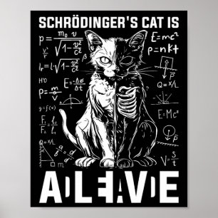 Schrodinger's Cat Dead And Alive Physics  Poster