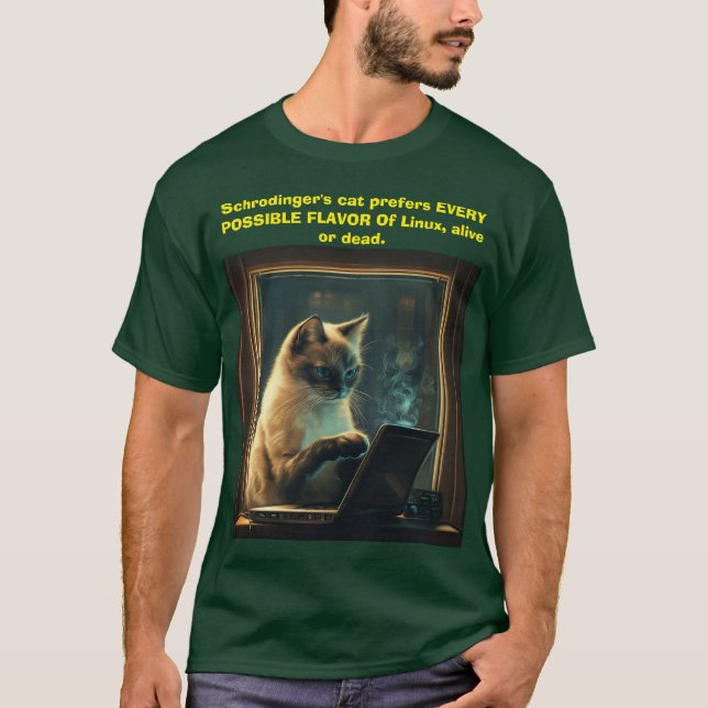 Schrödingers cat geek shirt (Front)