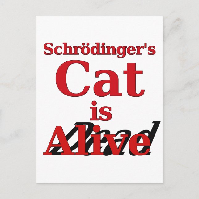 Schrodinger's Cat is Alive Dead Postcard (Front)