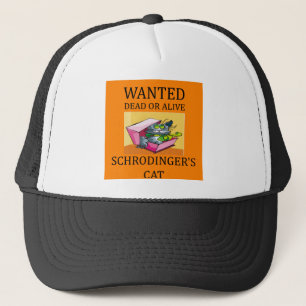 schrodinger's cat joke trucker hat