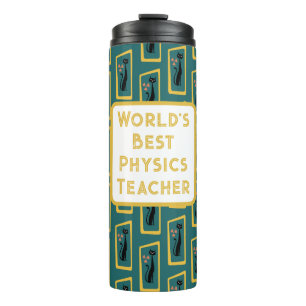 Schrödinger's Cat Mid Century Modern dark blue Thermal Tumbler