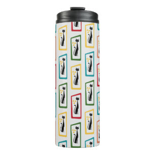 Schrödinger's Cat Mid Century Modern multicolored Thermal Tumbler