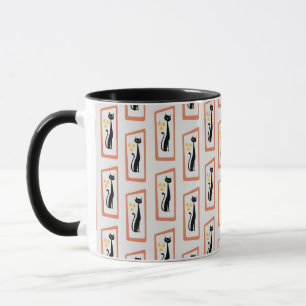 Schrödinger's Cat Mid Century Modern orange Mug