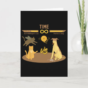 Schrodinger's Cat Vs. Pavlov's Dog Funny Video Gam Card