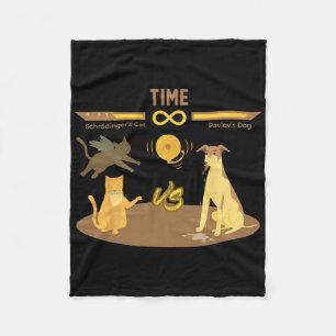 Schrodinger's Cat Vs. Pavlov's Dog Funny Video Gam Fleece Blanket