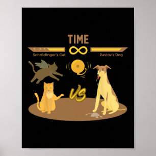 Schrodinger's Cat Vs. Pavlov's Dog Funny Video Gam Poster