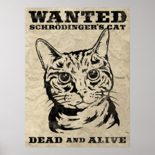 Schrodinger's cat wanted dead or alive poster