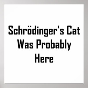 Schrodinger's Cat Was Probably Here Poster