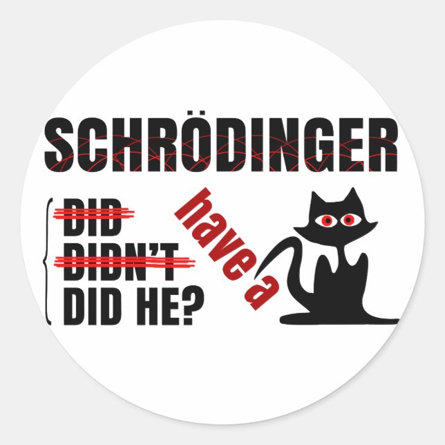 Schrodinger's Dillema Classic Round Sticker (Front)