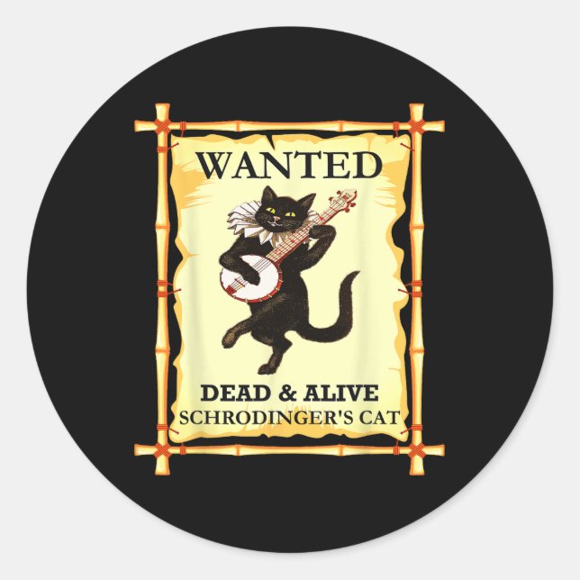 Schrodinger's Physics Cat Quantum Physicist  Classic Round Sticker (Front)
